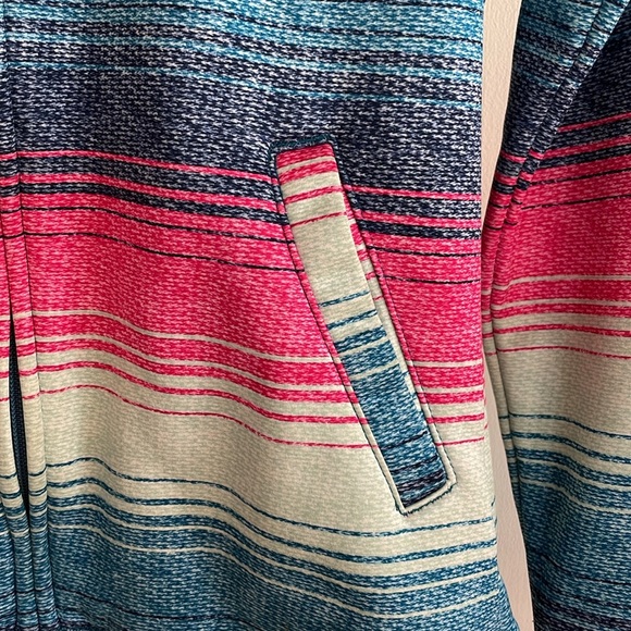 Burton Columbo Spellout full zip pink teal hoodie jacket fleece interior small - Picture 4 of 7